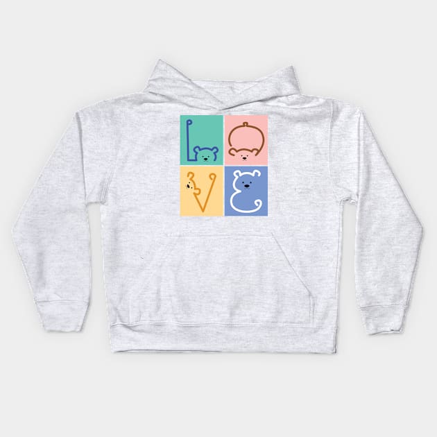 LOVE from Bears Kids Hoodie by V-Rie